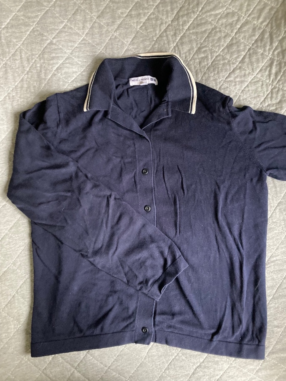 Ines de la Fressange x Uniqlo navy cardigan